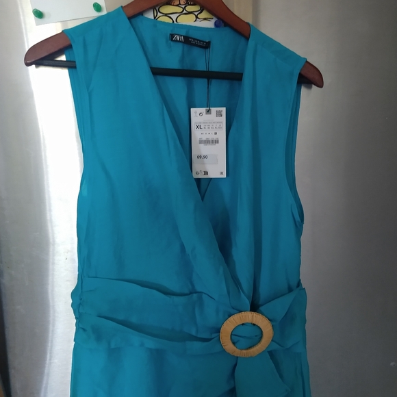 NWT Turquoise Midi Ruffle Dress 2023 - Picture 6 of 8